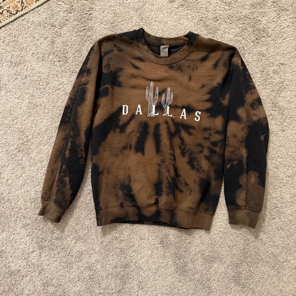 Dallas Brown and Black Tie-Dye Sweatshirt
